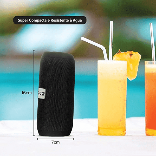 Caixa De Som Bluetooth Essential Sound Go I2go 10W RMS Resistente A Agua Preto 2