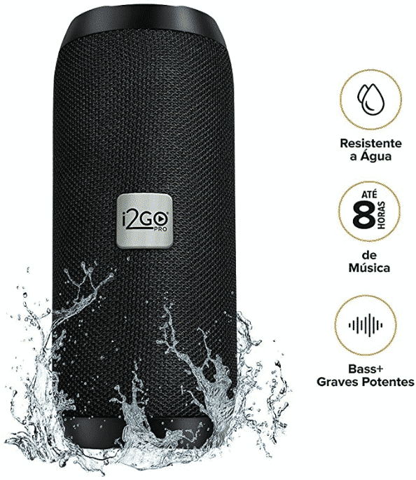 Caixa De Som Bluetooth Essential Sound Go I2go 10W RMS Resistente A Agua Preto 4