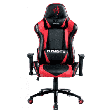 Cadeira Gamer Preta e Vermelha Elements Veda Ignis Reclinavel e Giratoria 3